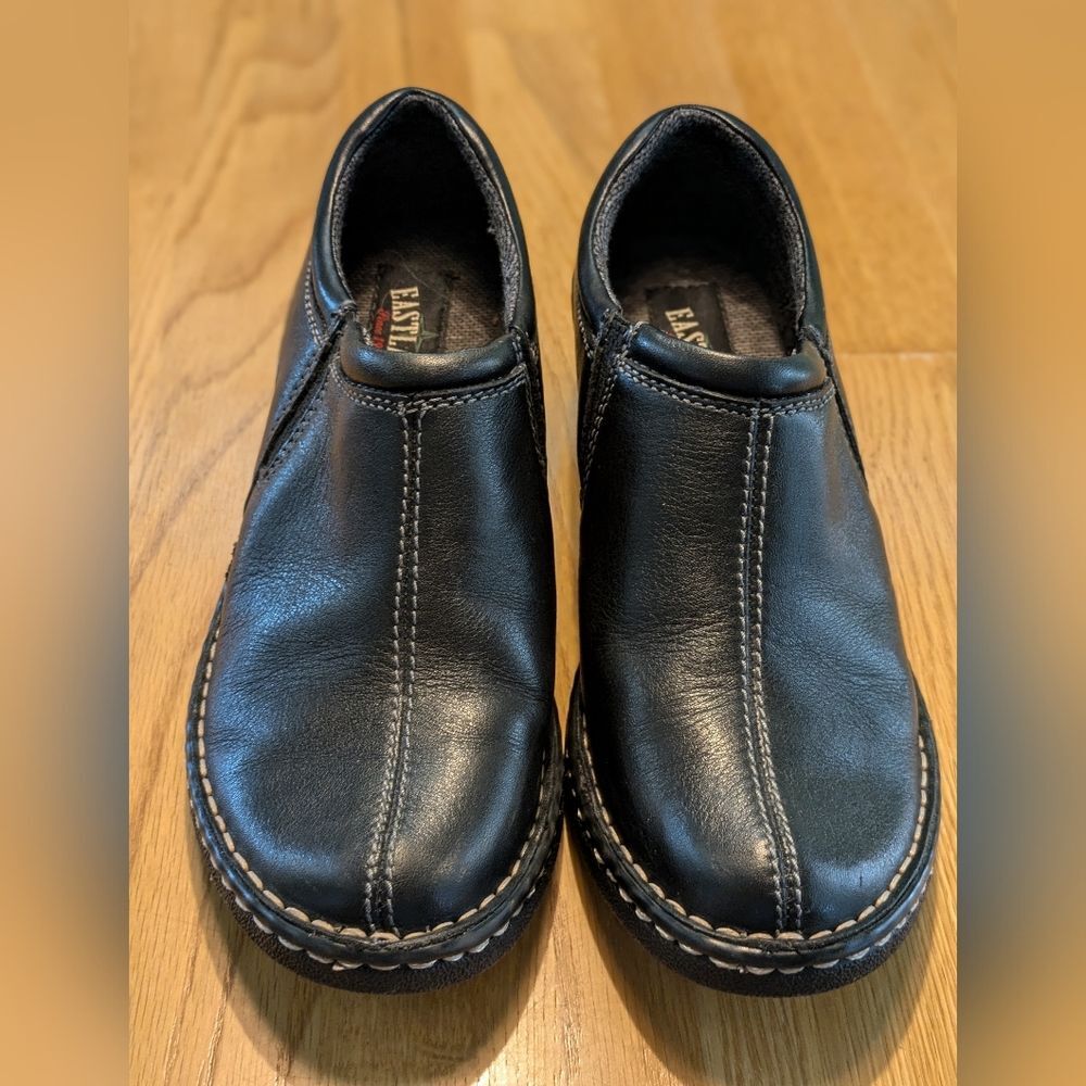 Eastland Amore Black Leather Clog Slip on Shoes Womens Size 7.5M Work Casual - Picture 2 of 8